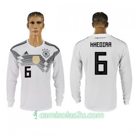 Camisolas de Futebol Alemanha Khedira 6 Equipamento Principal Copa do Mundo 2018 Manga Comprida